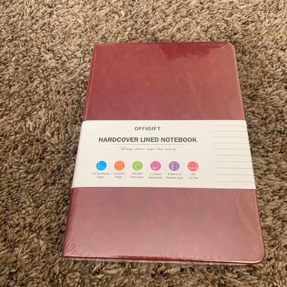 Offigift Hardcover Lined Notebook Journal Red Burgundy New - Picture 2 of 7